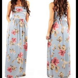 Women’s Floral Print Strapless Dress